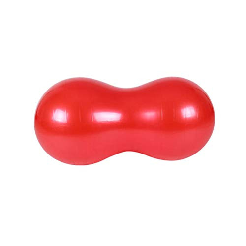 Flybloom Sports Yoga Ball with Pump Inflatable Peanut Massage Ball-Red-