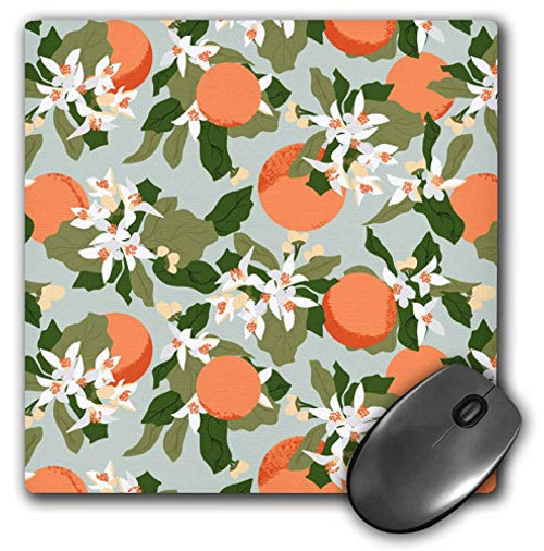 3dRose Janna Salak Designs Florals and Fruits - Orange Blossoms Mint - Mouse Pads -mp_341377_1- 3dRose Janna Salak Designs Florals and Fruits - Orange Blossoms Mint - Mouse Pads -mp_341377_1-