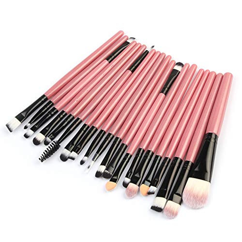WEUIE 20 Pieces Makeup Brush Set Professional Face Eye Shadow Eyeliner Foundation Blush Lip Makeup Brushes Powder Liquid Cream Cosmetics Blending Brush Tool-A-