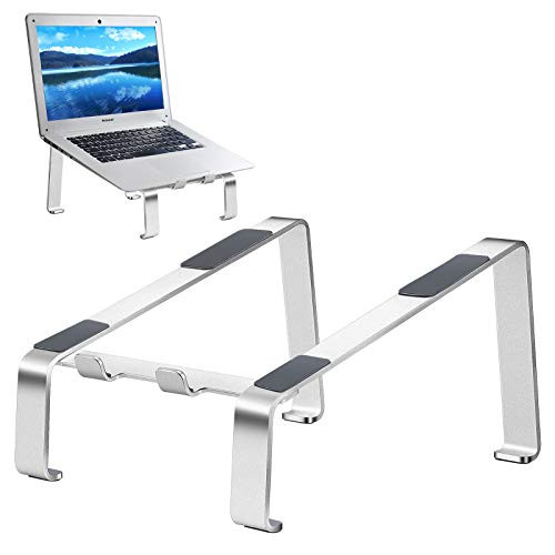 Laptop Stand- Aluminum Computer Riser- Ergonomic Laptops Elevator for Desk- Metal Holder Compatible with 10 to 17.3 Inches Notebook Computer- -Silver-