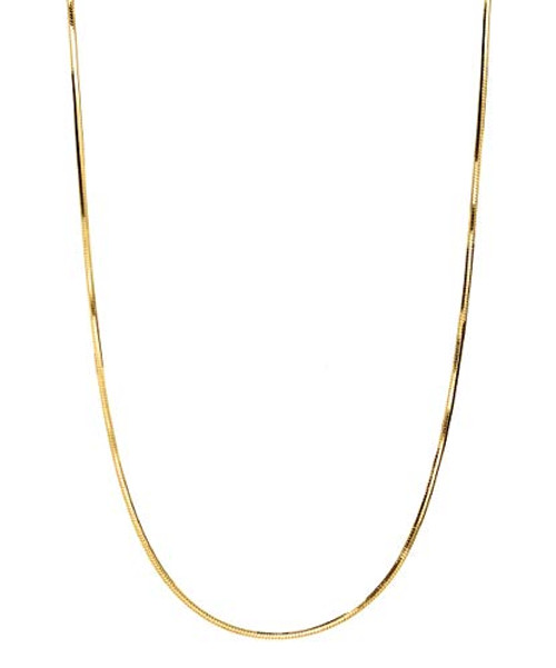 Pori Jewelers 925 Sterling Silver 1.5MM Magic 8 Sided Italian Snake Chain - for Women -Yellow- 16-