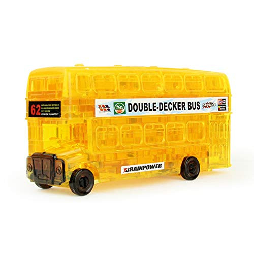 oAtm0eBcl Puzzle 3D Decker Bus Car Crystal Puzzles Model DIY Building Blocks Kids Toy Gift Yellow oAtm0eBcl Puzzle 3D Decker Bus Car Crystal Puzzles Model DIY Building Blocks Kids Toy Gift Yellow