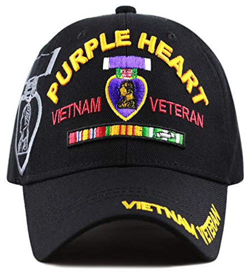 Purple Heart Cap Vietnam Veteran Hat w/Sticker Army Marine Navy Air Force Purple Heart Cap Vietnam Veteran Hat w/Sticker Army Marine Navy Air Force
