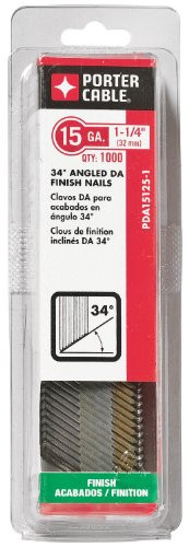 PORTER-CABLE PDA15125-1 1-1/4-Inch- 15 Gauge Finish Nails -1000-Pack-
