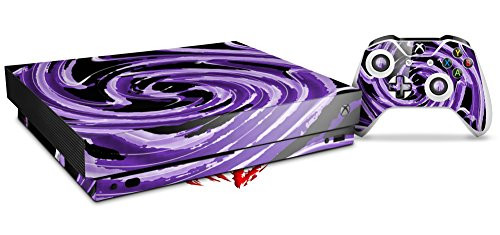 Skin Wrap for XBOX One X Console and Controller Alecias Swirl 02 Purple