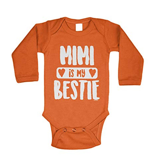 Haase Unlimited Mimi is My Bestie - Grandma Granny Long Sleeve Bodysuit -Orange- Newborn- Haase Unlimited Mimi is My Bestie - Grandma Granny Long Sleeve Bodysuit -Orange- Newborn-