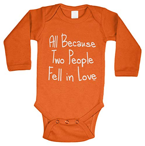All Because Two People Fell in Love Long Sleeve Bodysuit -Orange- Newborn-