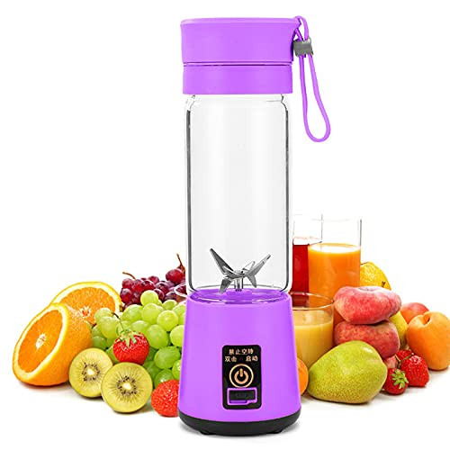 Portable Blender-Personal Mixer Fruit Rechargeable with USB-Mini Blender for Shakes and Smoothies-Fruit Juice- Milk Shakes for Sports Travel and Outdoors -Purple- Portable Blender-Personal Mixer Fruit Rechargeable with USB-Mini Blender for Shakes and Smoothies-Fruit Juice- Milk Shakes for Sports Travel and Outdoors -Purple-