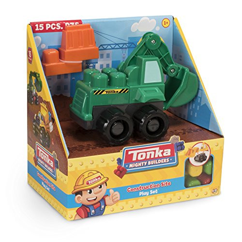 Tonka Mighty Builders Construction Site Playset with 15 Pieces, Excavator Tonka Mighty Builders Construction Site Playset with 15 Pieces, Excavator