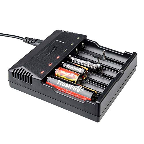 18650 Smart Battery Charger Universal Intelligent 6 Slot Charger Fast Charging for Rechargeable Li-ion Lithium 3.7V 18650 18500 18350 17670 16340 14650 14500 10440 Ni-Mh 1.2V AA AAA with US Plug