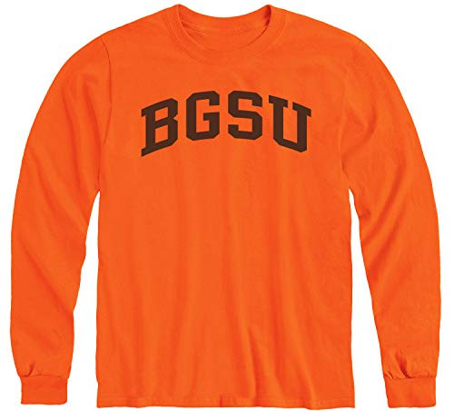 Ivysport Bowling Green State University BGSU Falcons Long Sleeve Adult Unisex T-Shirt- Classic- Orange- X-Large