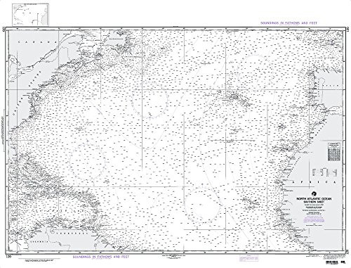 Paradise Cay Publications NGA Chart 120- North Atlantic Ocean Southern Sheet -Traditional Paper- 38.5 x 52