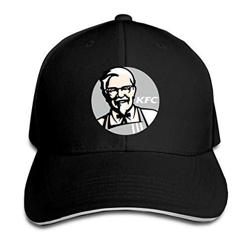 EVE JOHN Black Hats Duck Tongue HAT Stylish for Mens Sandwich Cap Colonel Sanders KFC Logo