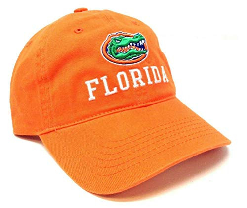 University of Florida Gators Orange Embroidered Mascot  and  Text Logo Adjustable Curved Bill Slouch Hat