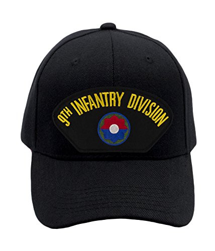 PATCHTOWN 9th Infantry Division Hat/Ballcap Adjustable One Size Fits Most -Black- Standard -No Flag--