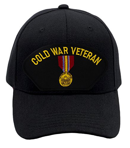 PATCHTOWN National Defense Service Medal - Cold War Veteran Era Hat/Ballcap Adjustable One Size Fits Most -Black- Standard -No Flag--