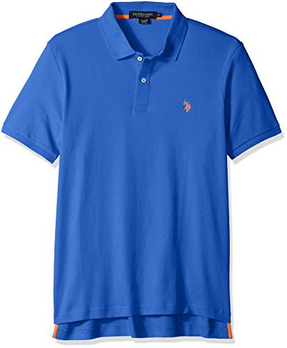 U.S. Polo Assn. Men's Solid Interlock Polo Shirt- Wedding Blue- M