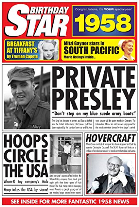 1958 Birthday Gifts - 1958 DVD Film and 1958 Birthday Star Greeting Card 1958 Birthday Gifts - 1958 DVD Film and 1958 Birthday Star Greeting Card