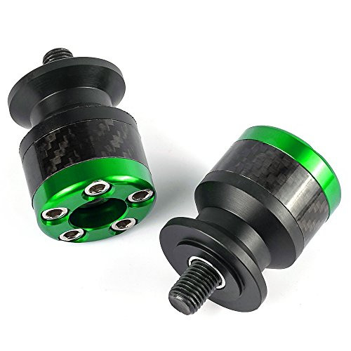 Motorcycle 8MM Aluminum Carbon Fiber Swingarm Sliders For ZX10R 2011-2014- ZX6R 2009-2014 Z800 For S1000RR 2009-2014 -Green-