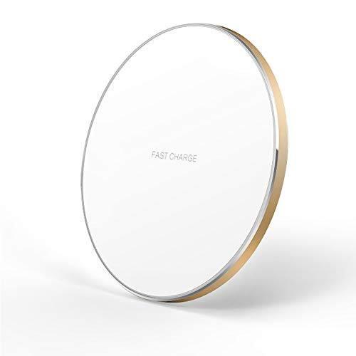 Smart Wireless Charger-Qi-Certified Wireless Charging pad with LED Breathing Light-10W Fast Charger Compatible with All Qi-Enabled Devices-Gold