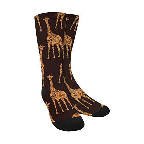 Ethnic Gold Giraffe Funny Novelty Printed Crew Socks for Mens Womens Ethnic Gold Giraffe Funny Novelty Printed Crew Socks for Mens Womens