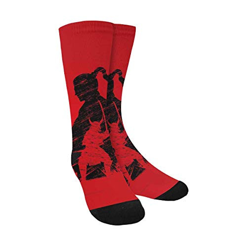 Japanese Samurai Funny Novelty Printed Crew Socks for Mens Womens Japanese Samurai Funny Novelty Printed Crew Socks for Mens Womens