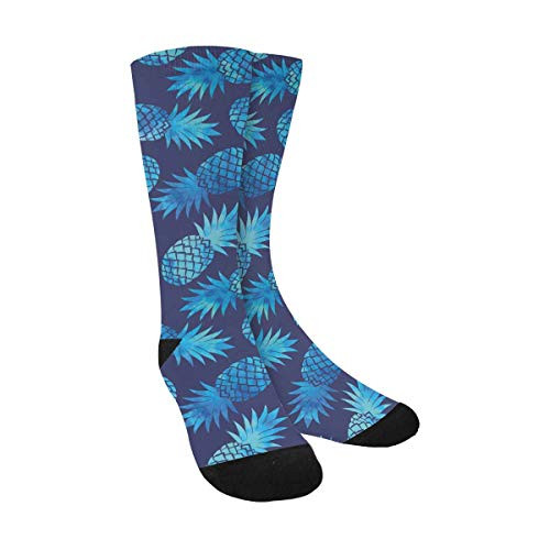 Blue Pineapple Funny Novelty Printed Crew Socks for Mens Womens Blue Pineapple Funny Novelty Printed Crew Socks for Mens Womens