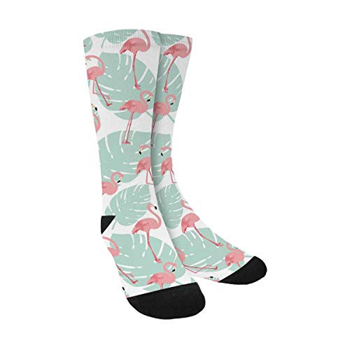 Pink Flamingo Funny Novelty Printed Crew Socks for Mens Womens Pink Flamingo Funny Novelty Printed Crew Socks for Mens Womens