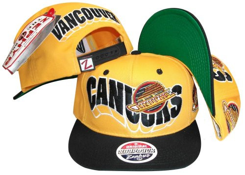 Vancouver Canucks Yellow/Black Two Tone Plastic Snapback Adjustable Plastic Snap Back Hat/Cap Vancouver Canucks Yellow/Black Two Tone Plastic Snapback Adjustable Plastic Snap Back Hat/Cap