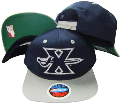 Xavier Musketeers Blue/Grey Logo Two Tone Plastic Snapback Adjustable Plastic Snap Back Hat/Cap