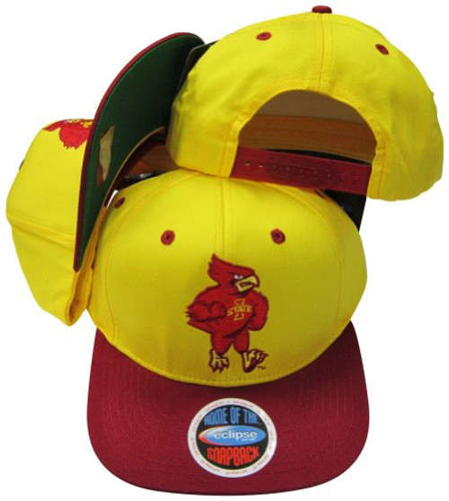 Iowa State Cyclones Mascot Yellow/Red Two Tone Plastic Snapback Adjustable Plastic Snap Back Hat/Cap Iowa State Cyclones Mascot Yellow/Red Two Tone Plastic Snapback Adjustable Plastic Snap Back Hat/Cap