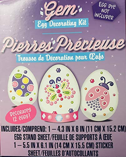 Fun Kids Toddlers Arts and Crafts Activities Happy Easter (Bonus Calendula Clip) Dudley's Treasure Egg Eggs Decorating Kit Baskets Gift Children Pre Made Girls GEMS (Egg dye not Included)