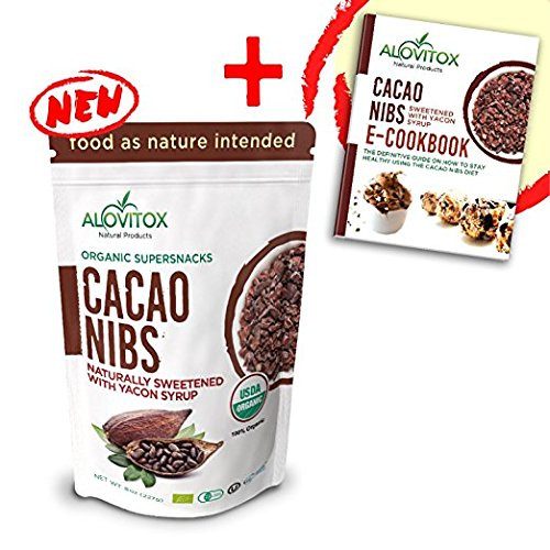 Organic Cacao Nibs with Pure Yacon Syrup by Alovitox | Decadent Low Calorie Cocoa Chocolate Protein - Zero Sugar & Gluten Free | Paleo, Keto & Vegan Diet Sweetener | 45 Servings | FREE Recipe Book Organic Cacao Nibs with Pure Yacon Syrup by Alovitox | Decadent Low Calorie Cocoa Chocolate Protein - Zero Sugar & Gluten Free | Paleo, Keto & Vegan Diet Sweetener | 45 Servings | FREE Recipe Book
