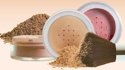 4pc -DEEP TAN- KIT w/KABUKI BRUSH Mineral Makeup Matte Loose Powder Foundation Concealer Blush Long Lasting Bare Face Cosmetics