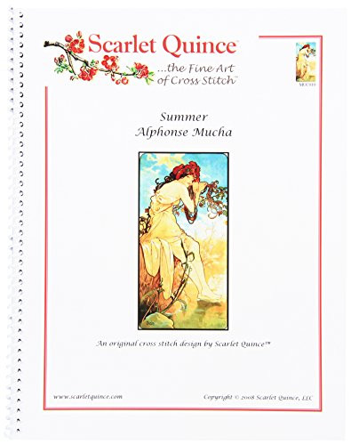Scarlet Quince MUC010 Summer by Alphonse Mucha Counted Cross Stitch Chart- Regular Size Symbols