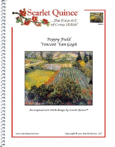 Scarlet Quince VGO015 Poppy Field by Vincent Van Gogh Counted Cross Stitch Chart- Regular Size Symbols
