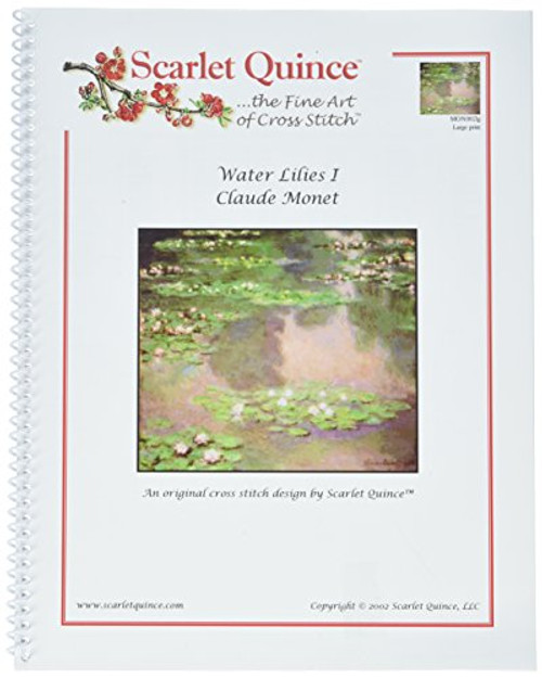 Scarlet Quince MON002lg Water Lilies I by Claude Monet Counted Cross Stitch Chart- Large Size Symbols