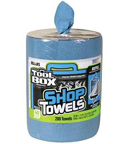Sellars Toolbox Blue Shop Towels- Big Grip Bucket Refill- 200 ct. Shop Towel Refill