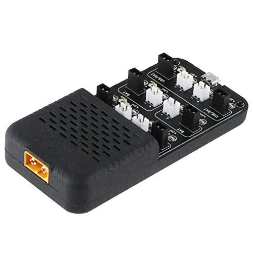 Crazepony 1S Lipo Battery Charger Board Balance Parallel Charging Board 6 Channel for Tiny Whoop Blade Inductrix Battery with GNB27 and JST-PH 2.0 Connector-S23-
