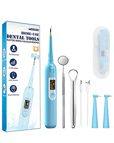 Electric Tartar Plaque Remover for Teeth with LED Screen LED Light - Ultrasonic 5 Modes Teeth Cleaner Dental Calculus Remover - High-Frequency Vibration Dental Teeth Cleaning Tools Polisher