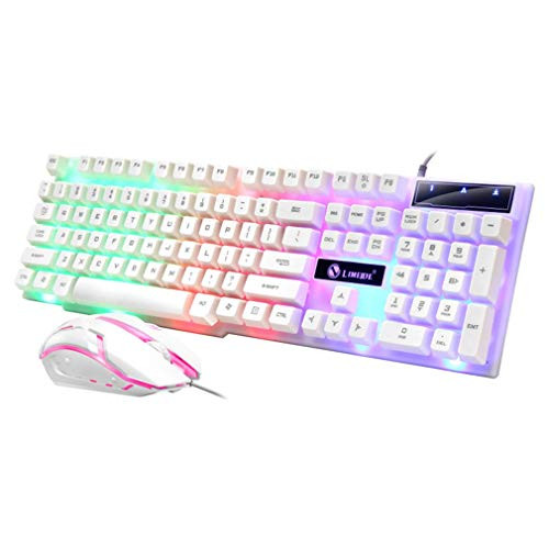 GTX300 USB Wired Colorful LED Backlit Gaming Keyboard With Mouse For PC Laptop Backlit Wired Colorful LED Backlit