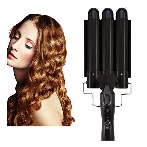 Hair Curling Iron 3 Barrel Wand Temperature Adjustable 28mm Hair Waver Curling Iron for Long or Short Hair Heat Up Quickly Last Long Curling Iron Hair Waver Hot Tools for Women or Girls-Black- Hair Curling Iron 3 Barrel Wand Temperature Adjustable 28mm Hair Waver Curling Iron for Long or Short Hair Heat Up Quickly Last Long Curling Iron Hair Waver Hot Tools for Women or Girls-Black-