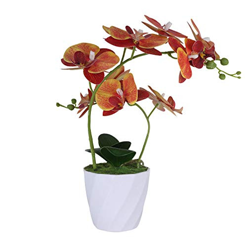 LIVILAN Orchid Artificial Flowers Silk Orchid Fakes Flowers Decor for Home Office Decoration in vase for Table Centerpieces Party