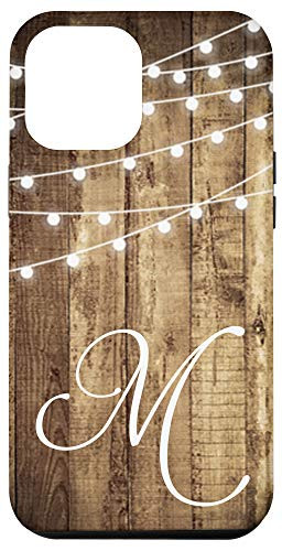 iPhone 12 Pro Max Letter M Initial Personalized Monogram Name Rustic Farmhouse Case