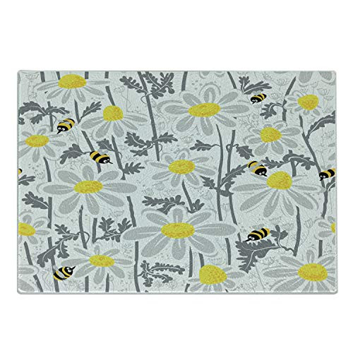 Ambesonne Grey Cutting Board- Daisy Flowers with Bees in Spring Time Honey Petals Floret Nature Purity Blooming- Decorative Tempered Glass Cutting and Serving Board- Small Size- Yellow White Ambesonne Grey Cutting Board- Daisy Flowers with Bees in Spring Time Honey Petals Floret Nature Purity Blooming- Decorative Tempered Glass Cutting and Serving Board- Small Size- Yellow White