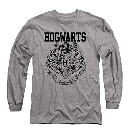 Popfunk Harry Potter Hogwarts Logo Longsleeve T Shirt  and  Stickers -Large- Heather Gray Popfunk Harry Potter Hogwarts Logo Longsleeve T Shirt  and  Stickers -Large- Heather Gray