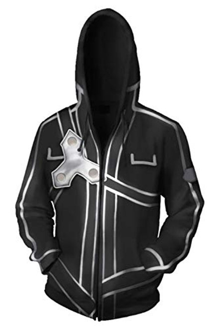 SUPERCOS Sword Art Online Hoodies Kazuto Kirigaya/Yuuki Asuna Cosplay Costume SAO Hoodie Sweatshirt Jacket Unisex Dark Grey SUPERCOS Sword Art Online Hoodies Kazuto Kirigaya/Yuuki Asuna Cosplay Costume SAO Hoodie Sweatshirt Jacket Unisex Dark Grey