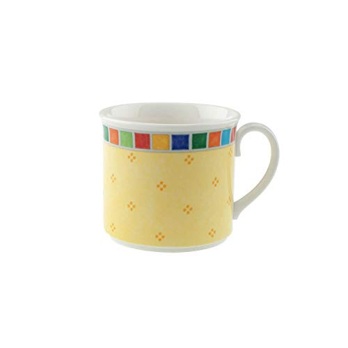 Villeroy  and  Boch Twist Alea Limone Breakfast Cup- 10 oz- White/Yellow