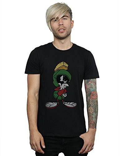 Looney Tunes Men's Marvin The Martian Pose T-Shirt Medium Black