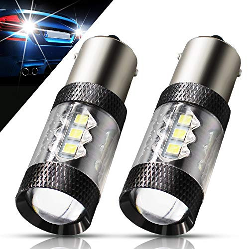Boodlied 1156 LED Bulb Super Bright 3030 Chipsets 6000K~6500K,640Lumens, 1141 7506 P21W BA15S LED Bulbs For Car Turn Signal Tail Brake Light Backup Reverse Lights.Xenon White.2-Pack.